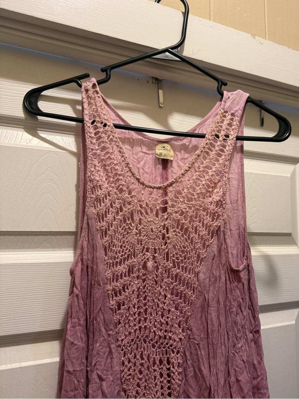 O'Neill Dusty Pink Crochet Front Beach Cover Up - Picture 4 of 6